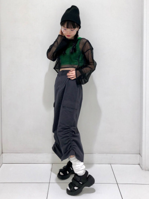 SUKALA】ウエーブリブアクティブクロップドトップス(XS・S・M・L