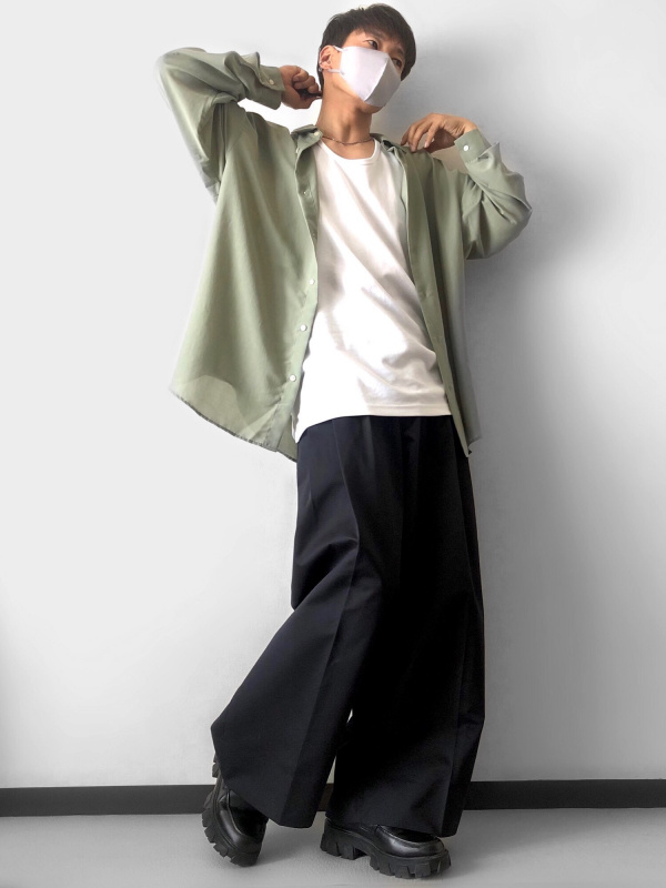 タックワイドパンツ beautiful people」の着用コーディネート| ジーユー