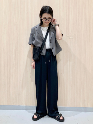 GU公式 | リブイージーワイドパンツ