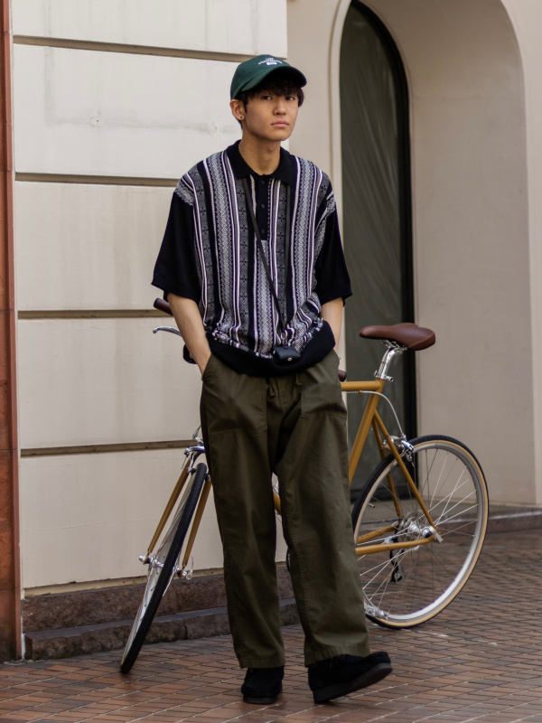 ワイドベイカーパンツB（メンズ）の着用コーディネート一覧| ジーユー