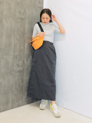 RW様 GU公式 | ソフトリブT(5分袖)(ボーダー)Q+E