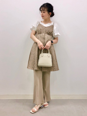 GU公式 | フラワープリントミニキャミソールワンピースYT+E