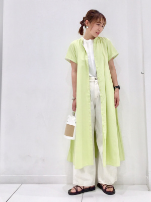 値下げ中】ピンク 取り払っ シャツワンピース 半袖 ロング 