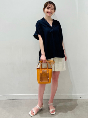 boohoo/刺繍リネンブレンド 半袖シャツ＆ショートパンツセット GU公式 | リネンブレンドショートパンツ(セットアップ可能)