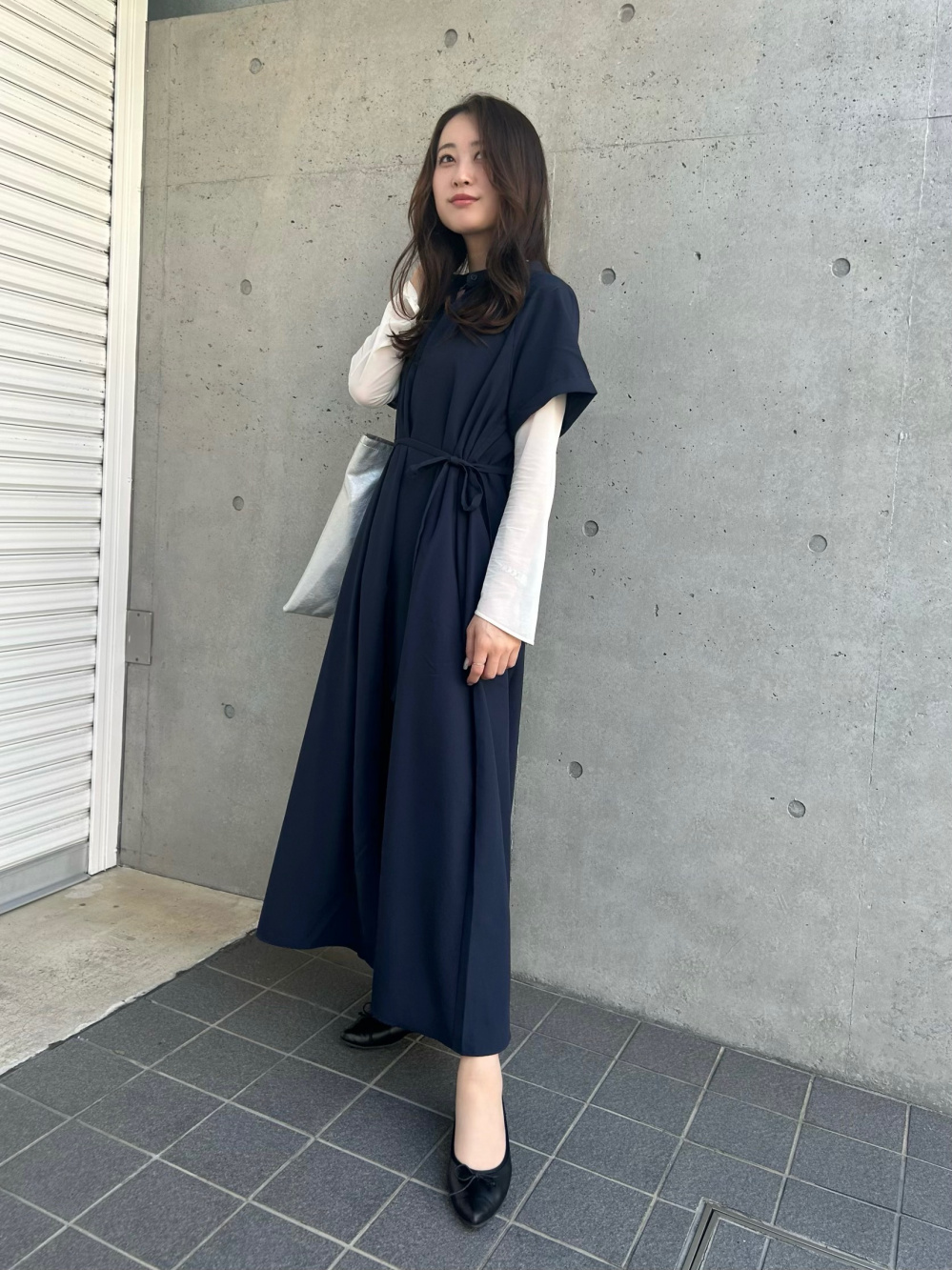 SOEJU ネイビー 半袖シャツワンピース ソージュ ネイビー 半袖シャツ