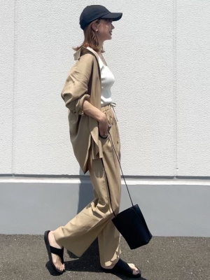 GU公式 | リネンブレンドプルオンパンツ(丈標準70.0～74.0cm