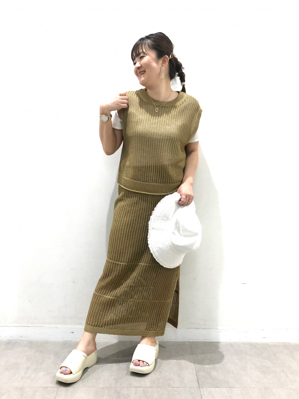 メッシュセーター(ノースリーブ)(セットアップ可能)、バックオープン