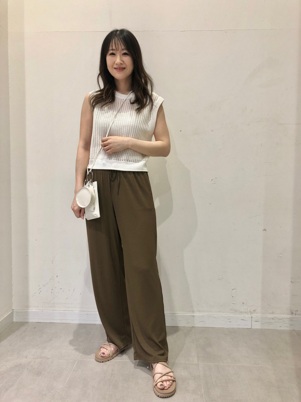 メッシュセーター(ノースリーブ)(セットアップ可能)、リブプルオン