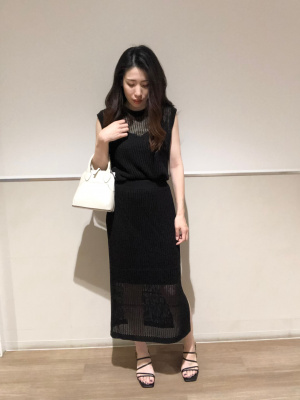 GU公式 | メッシュナローニットスカート(セットアップ可能)