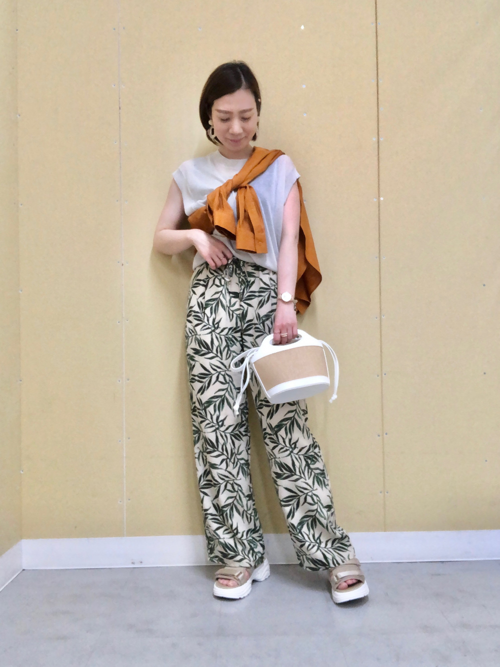 オーバーサイズ花柄レースシャツ♪年中お出かけ女子会デートに最適 ワンフォークロージング 1111clothing シルキーシャツ メンズ