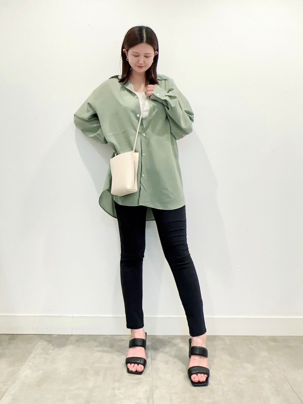 なな　相談ページ リブスクエアネックニットタンクトップ、シアーオーバーサイズシャツ