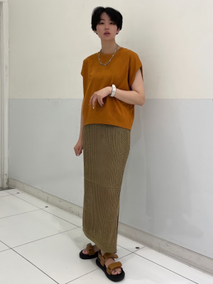 【新品未使用】 KI-noワンオフ シェード + アンバー クリア セット GU公式 | メッシュナローニットスカート(セットアップ可能)