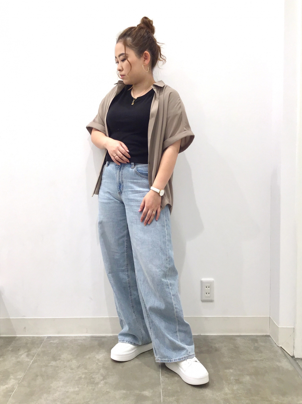 ★れな☆様確認用 コットンミニT(半袖)、ドレープシャツ(半袖)」の着用コーディネート