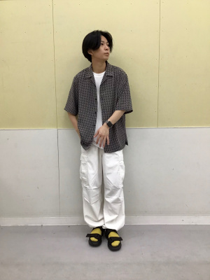 GU公式 | オープンカラーシャツ(5分袖)(ジオメトリック)