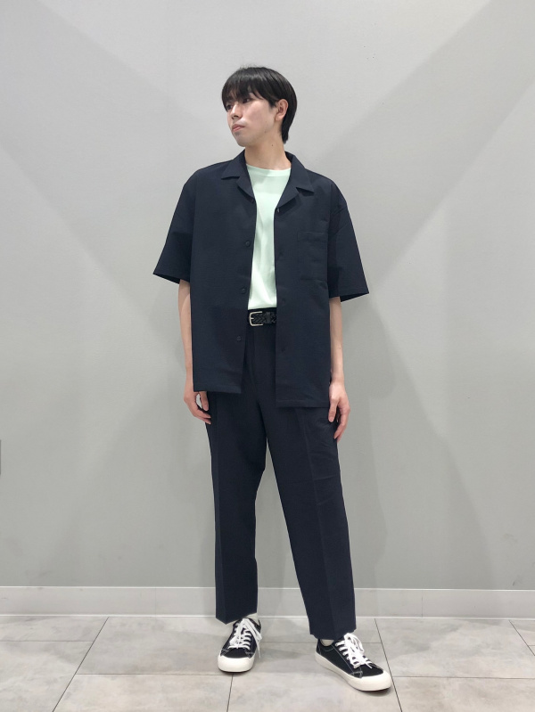 コットンオーバーサイズT(5分袖)（メンズ）の着用コーディネート