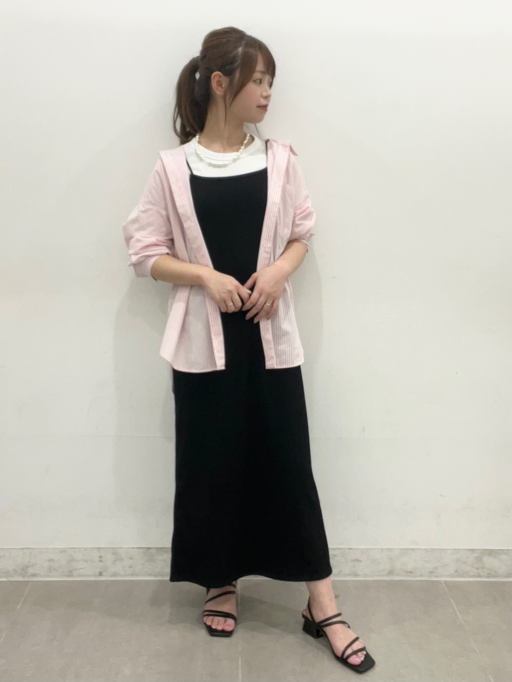 shinji7943さま専用　2点セット GU公式 | 布帛コンビネーションワンピース(ノースリーブ)Q