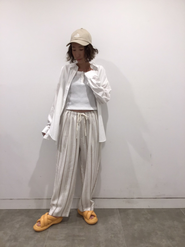 リネンブレンドイージーアンクルパンツ(柄)(セットアップ可能