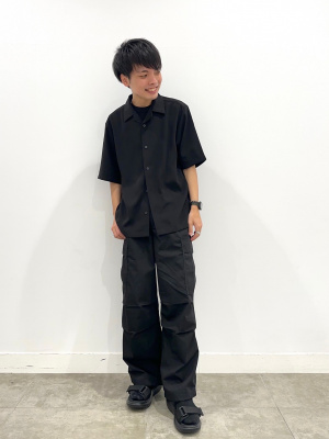 【とよとよ】DUB BRAND ブラック カーゴパンツ Cotton Chino Cargo Pants (Black)(FREE SIZE black): YOHJI