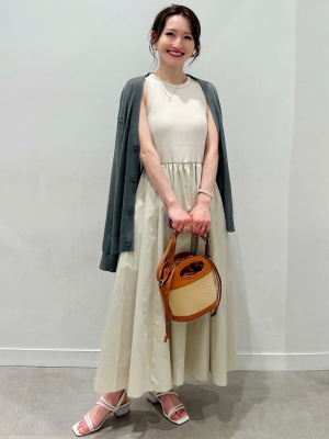 shoppe様 確認用 GU公式 | 布帛コンビネーションワンピース(ノースリーブ)Q