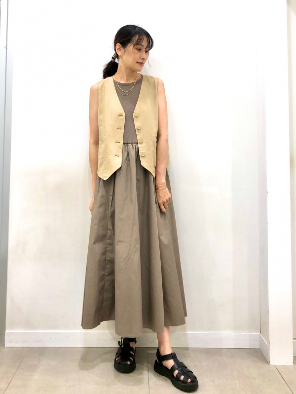shinji7943さま専用　2点セット GU公式 | 布帛コンビネーションワンピース(ノースリーブ)Q