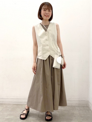 GU公式 | 布帛コンビネーションワンピース(ノースリーブ)Q