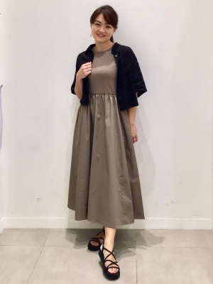 あるく様 GU公式 | リネンブレンドクロップドシャツ(5分袖)