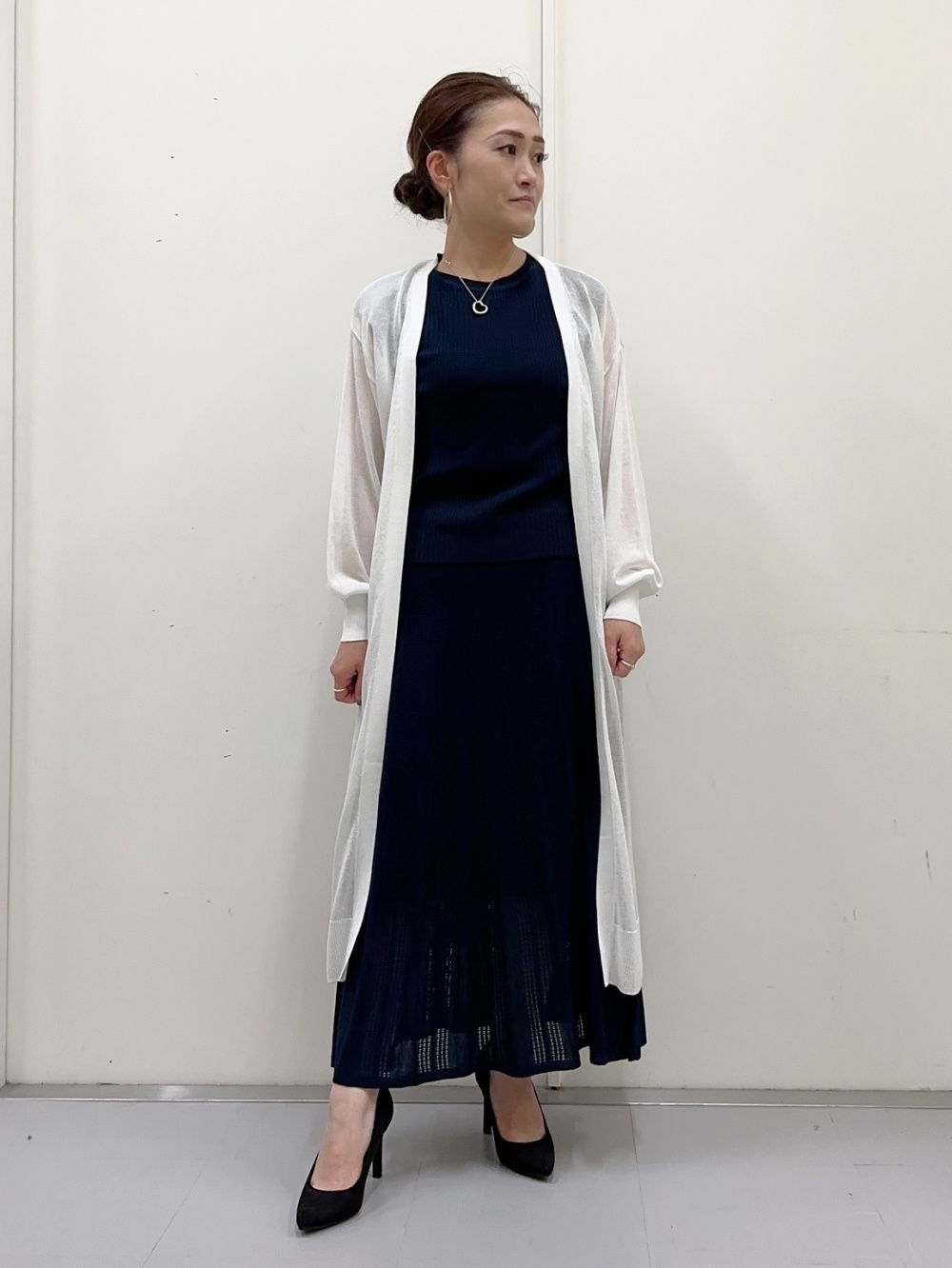 服雑貨部(コンディション重視の方向け)様 2WAY布帛コンビネーションT(5分袖)Z、透かし編みニットスカートZ