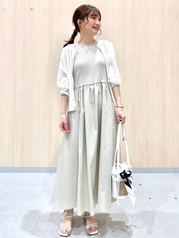 布帛コンビネーションワンピース(ノースリーブ)Q（レディース）の着用