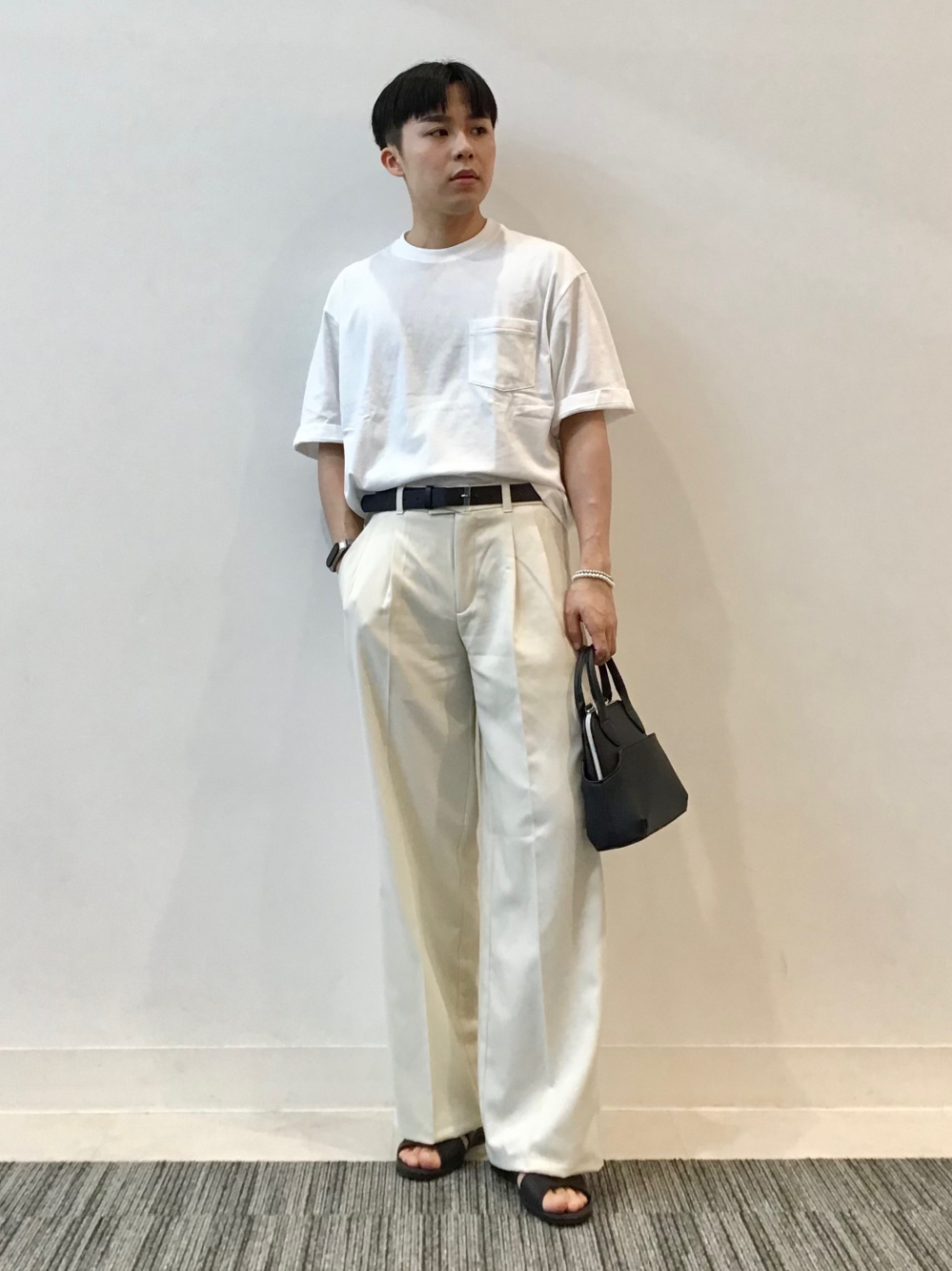 Mrs. GREEN APPLE グッズ オーバーサイズシャツ ベージュ オーバーサイズシャツ(5分袖) Mrs. GREEN APPLE 2、ワイド
