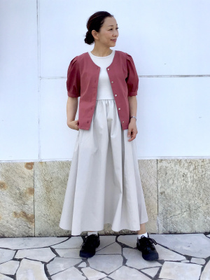 布帛コンビネーションTシャツ GU公式 | 布帛コンビネーションT(長袖)