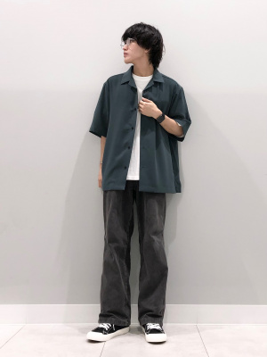 GU公式 | オープンカラーシャツ(5分袖)