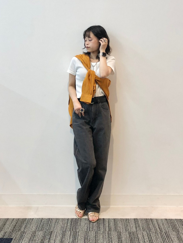 国境を渡る ワッフルヘンリーネックミニT(半袖)（レディース）の着用