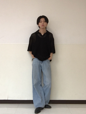 GU公式 | メッシュニットスキッパーポロシャツ(5分袖)