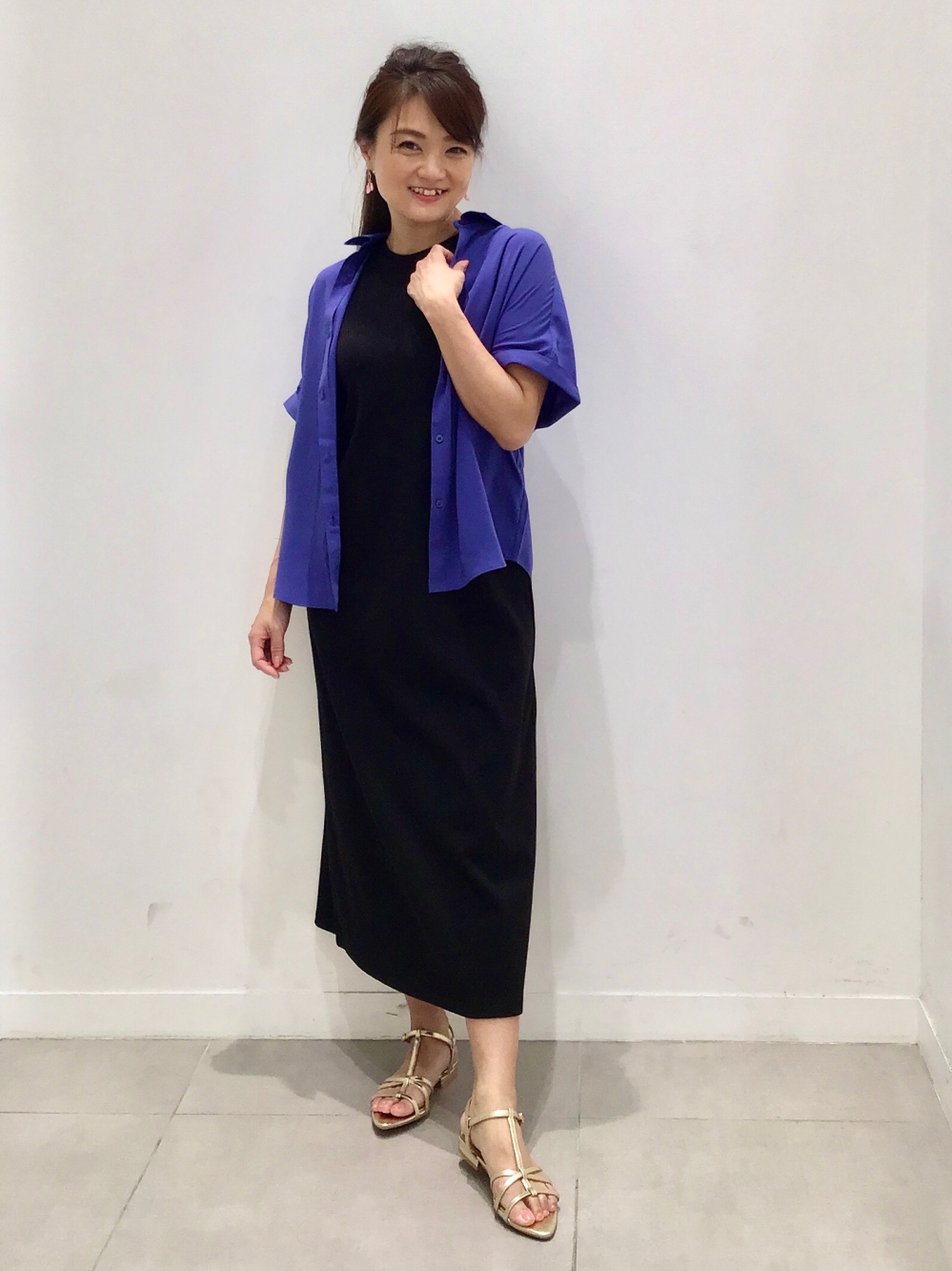 ドレープシャツ(半袖)、メッシュセットワンピース(ノースリーブ