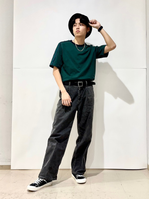 GU公式 | デニムバギースラックス+EC(丈長め77.0cm