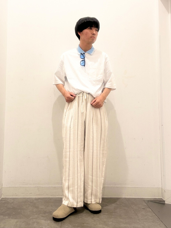 リネンブレンドイージーアンクルパンツ(柄)(セットアップ可能