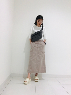 GU公式 | ミニ裏毛ワイドT(5分袖)