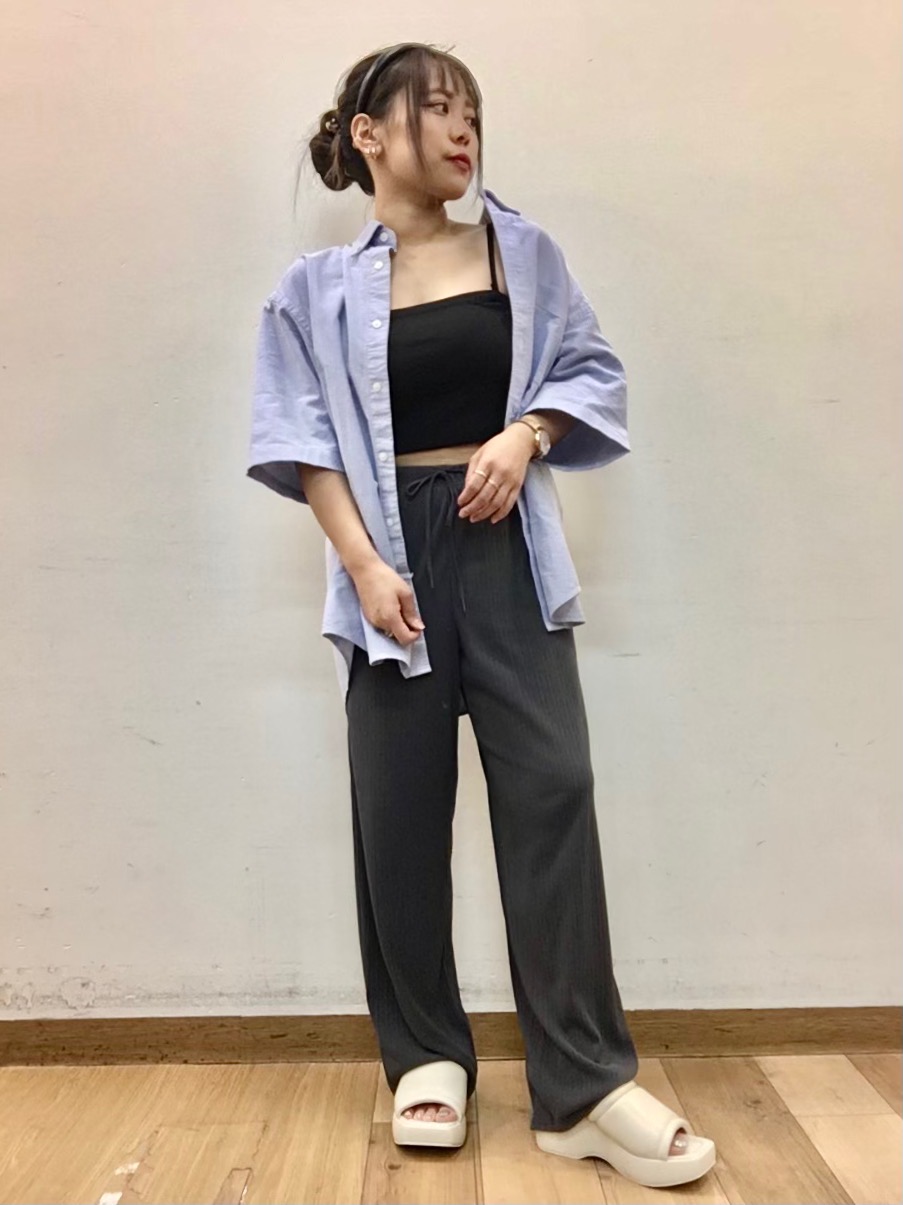 オックスフォードオーバーサイズシャツ(5分袖)、ドライワイド