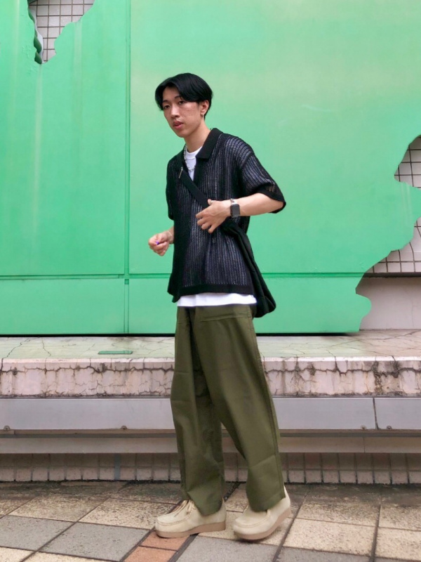 GU公式 ワイドベイカーパンツ ジーユー GU ワイドパンツ ロング丈 ネイビー M