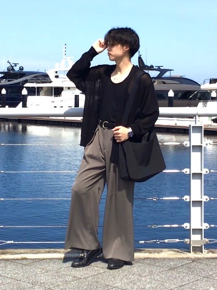 styling/ スタイリング　カットジャガード シャツジャケット オーバーサイズテーラードジャケット、バンドカラーシャツ(長袖