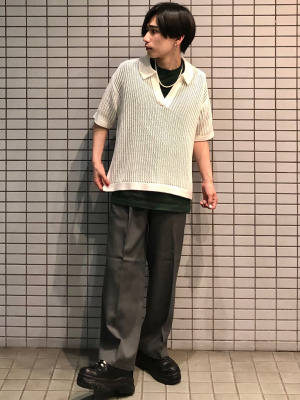 GU公式 | メッシュスキッパーポロセーター(半袖)(セットアップ可能)