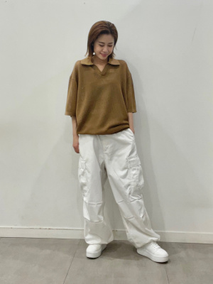 【ebure】メッシュ ポロシャツ 五分丈 GU公式 | メッシュニットスキッパーポロシャツ(5分袖)