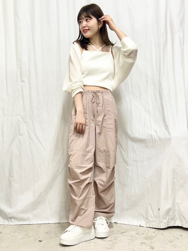 キャミソールセットボレロカーディガン(長袖)YT+E（レディース）の着用