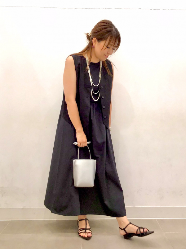 布帛コンビネーションワンピース(ノースリーブ)Q（レディース