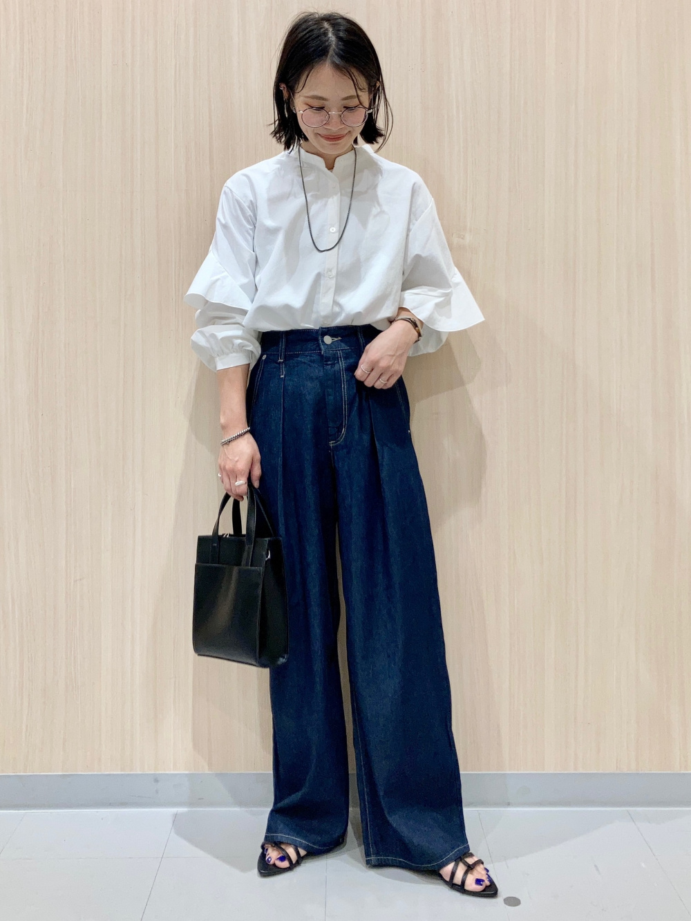 ライトデニムワイドパンツ(丈標準69.0～73.0cm)」の着用コーディネート 