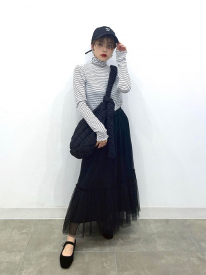 風風 GU公式 | チュールティアードミディスカートQ+E