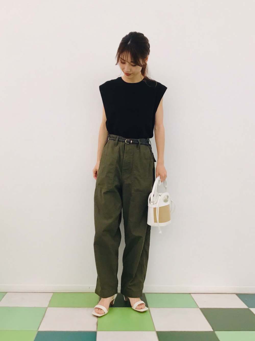 shinji7943さま専用　2点セット GU公式 | 布帛コンビネーションワンピース(ノースリーブ)Q