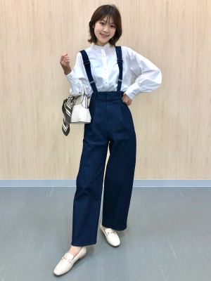GU公式 | サスペンダー付きストレートパンツ+E