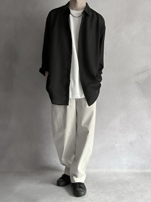 GU公式 | シアーオーバーサイズシャツ(長袖)