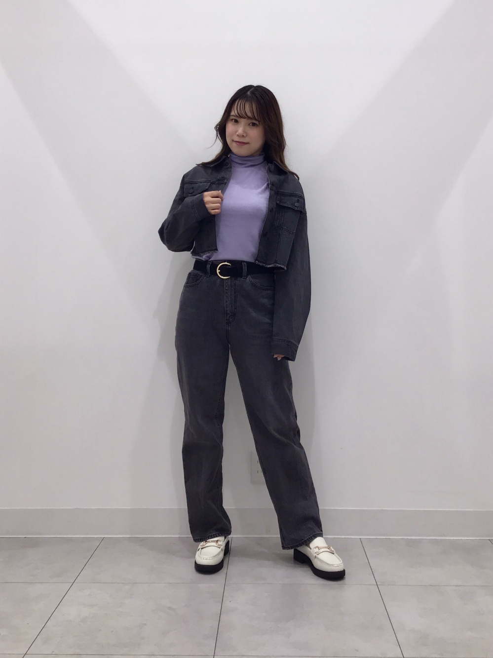 ニット×デニム コンビ ジャケット ブルゾン タートルネック デニムジャケット×タートルネックメンズコーデ【40代50代30代に